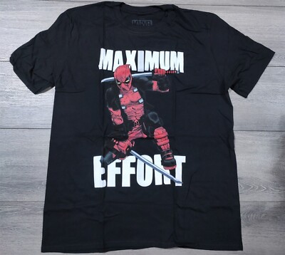 Deadpool Shirt Mens Medium Maximum Effort T-Shirt Black Short Sleeve Tee