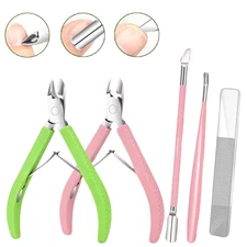 Nail File Dead Skin Fork Cuticle Nipper 4Pcs Nail Trimming Scissor Nail Care