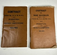 1920-24 United Mine Workers Contract & Constitution Books Terre Haute, IN