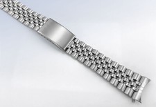 18mm 19mm 20mm Stainless Steel Jubilee Style WATCH Band Bracelet w Curved Ends