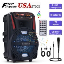 8inch 1000W Wireless Portable FM Bluetooth Speaker Heavy Bass Sound System Party