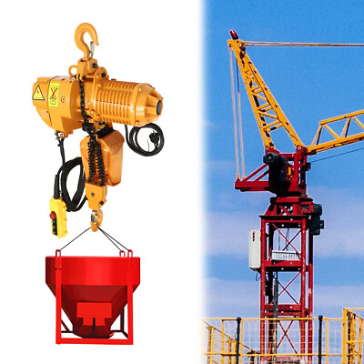 1 Ton Electric Chain Hoist w/10FT G80 Chain 110V 2200LB Electric Hook Lift Winch