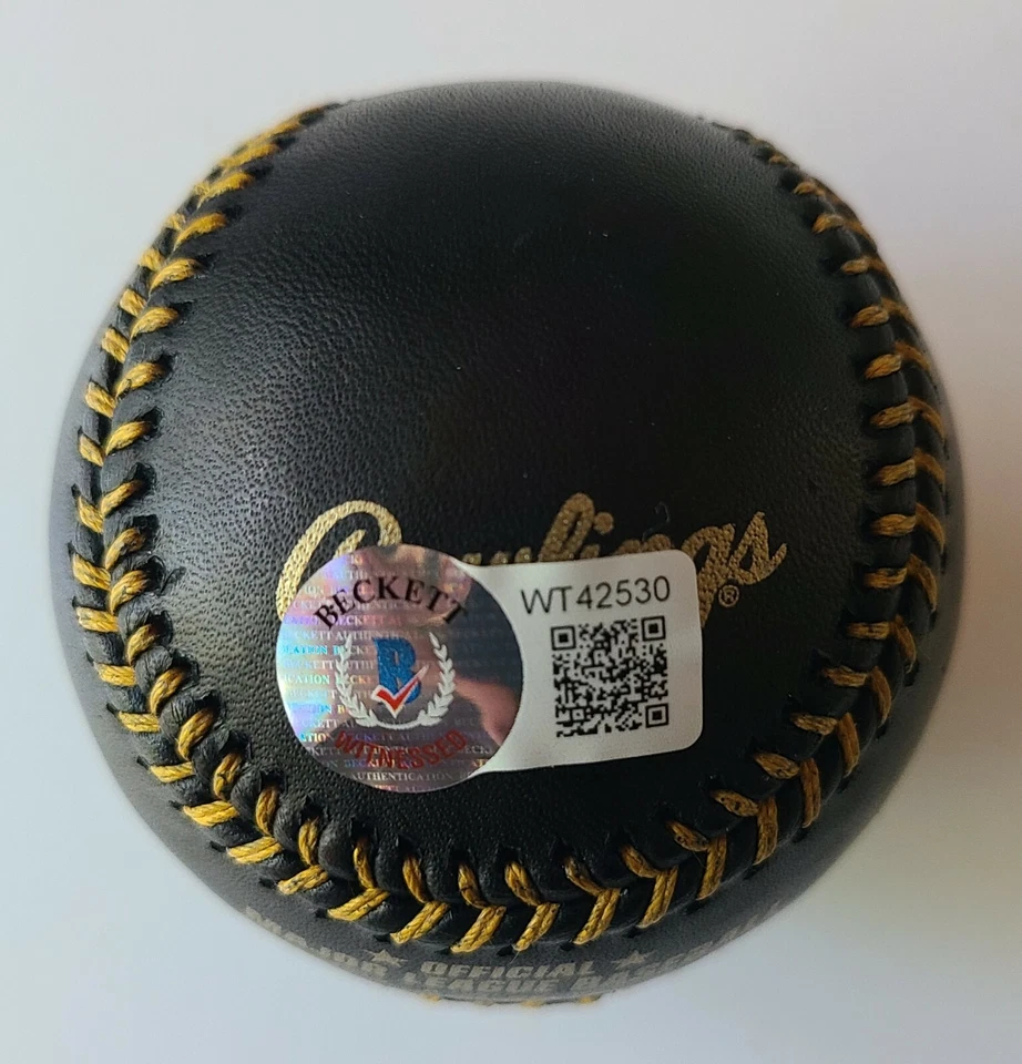 Shane Bieber Signed Auto OML Black Baseball Cleveland Indians Autograph BAS - Image 4 of 4