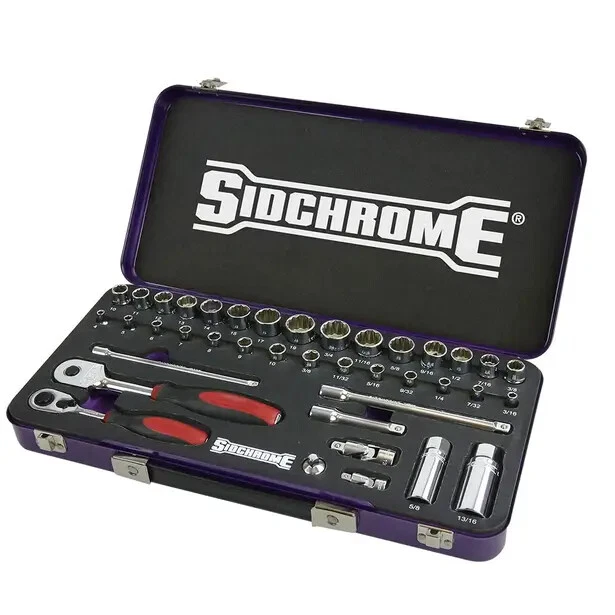 SIDCHROME 39 PIECE 1 4 AND 3 8 DRIVE SOCKET SET PODIUM