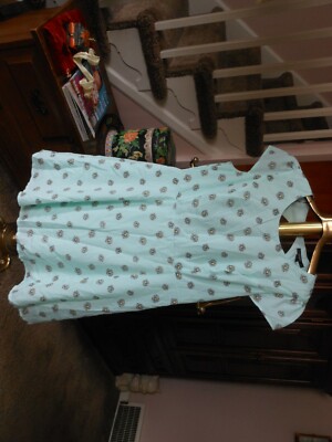 FOREVER 21 MINT GREEN DRESS, YELLOW CREAM FLOWERS, CAP SLEEVE, OPEN BACK,  LARGE | eBay