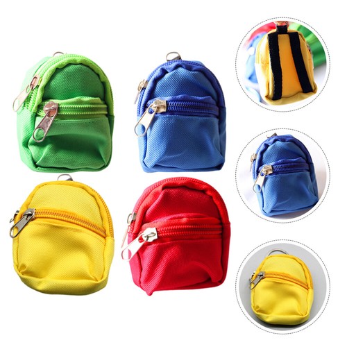 4Pcs Mini Backpack Models Mini School Backpack Doll Bag Accessories Simulation