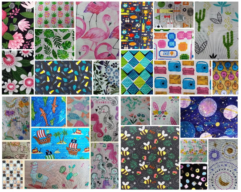 Craft Cotton Fabric Various Designs FQ & 1/2m tropical animal novelty floral sea