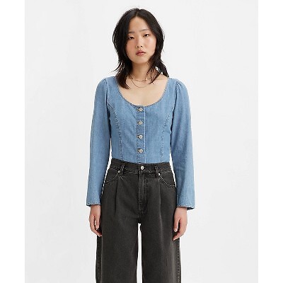Женская блузка с корсетом Daryn от Levis с длинным рукавом - Dolly Blue XXL
