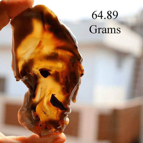 64,8 g Agata Montana Naturale Alta Qualità Cristallo Lucido Minerale Decorazione Lastra ~ 105 mm - Foto 9 di 12