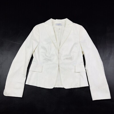 Akris Punto Women's Textured White Jacket Blazer Size US 10 New MSRP $1200
