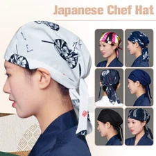 Chef Hat Working Cap Hood Japanese Cuisine Restaurant Waiter Men Sushi Turban 1x