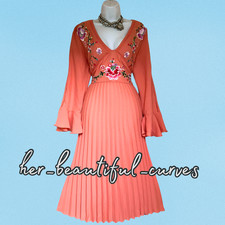 ASOS Embroidered FLORAL MIDI OCCASION PARTY DRESS SIZE 16 new with tags