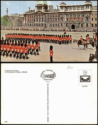 Postcard London Trooping the Colour at Horse Guards Parade 1960