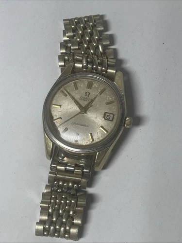 Vintage Omega Seamaster Automatic Date Men's Watch Gold Tone For Repair