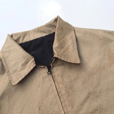 Givenchy Paris Vintage Monogram Reversible Jacket Size 52 Beige Black Zip-Up