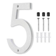 10 Inch House Number, House Address Numbers Sign Large Floating, Silver, 5