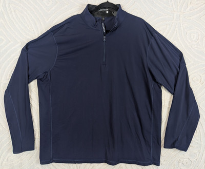 Greyson Men's Navy Blue Tate Mockneck Quarter-Zip Size 3XL Golf Performance