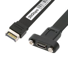 USB 3.2 20Pin Type-E IDC Front Panel Header to USB-C Type-C Female Extension ...