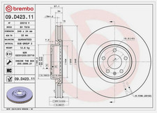 BREMBO 09.D423.11 Brake Disc Front Fits Audi A4 Allroad A5 A6 A8 Q5 no screw