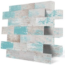 DEWOO Peel & Stick Backsplash Tile, Turquoise Teal PVC Self-Adhesive Kitchen/Bat