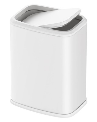 2.1 Gallon Bathroom Trash Can with Swing-Top Lid, Small Stainless Steel Garba...