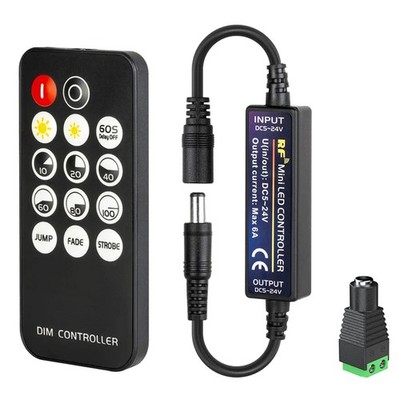 DC5V-24V LED Controller für Einfarbig LED Streifen mit Fernbedienung LED Dimmer