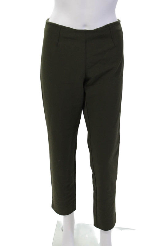 Theory Womens High Rise Belisa Mandatory Slim Leg Pants Moss Green Size 12