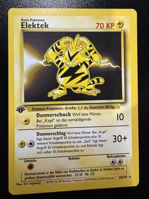 1999 Pokemon 1st Edition German Electabezz (Elektek) 20/102 Basic Pokemon Set