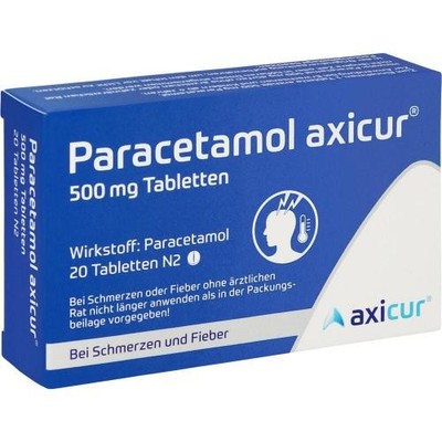 PARACETAMOL axicur 500 mg Tabletten 20 St PZN 15613524