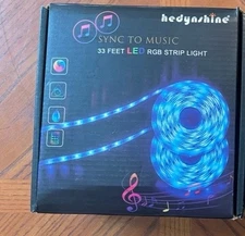 NEW - Hedynshine Bluetooth Music Strip Lights - 33 Ft