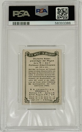 1928 Jasmatzi #1 Albert Einstein Die Welt In Bildern PSA 3 VG - Picture 2 of 2