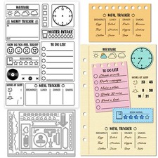 GLOBLELAND Daily Diary Sticky Notes Clear Stamp Frame Cutting Dies for...