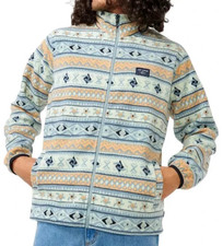 RIP CURL FUN TIMES Men's Zip Polar Fleece - Mineral Blue - Medium - NWT
