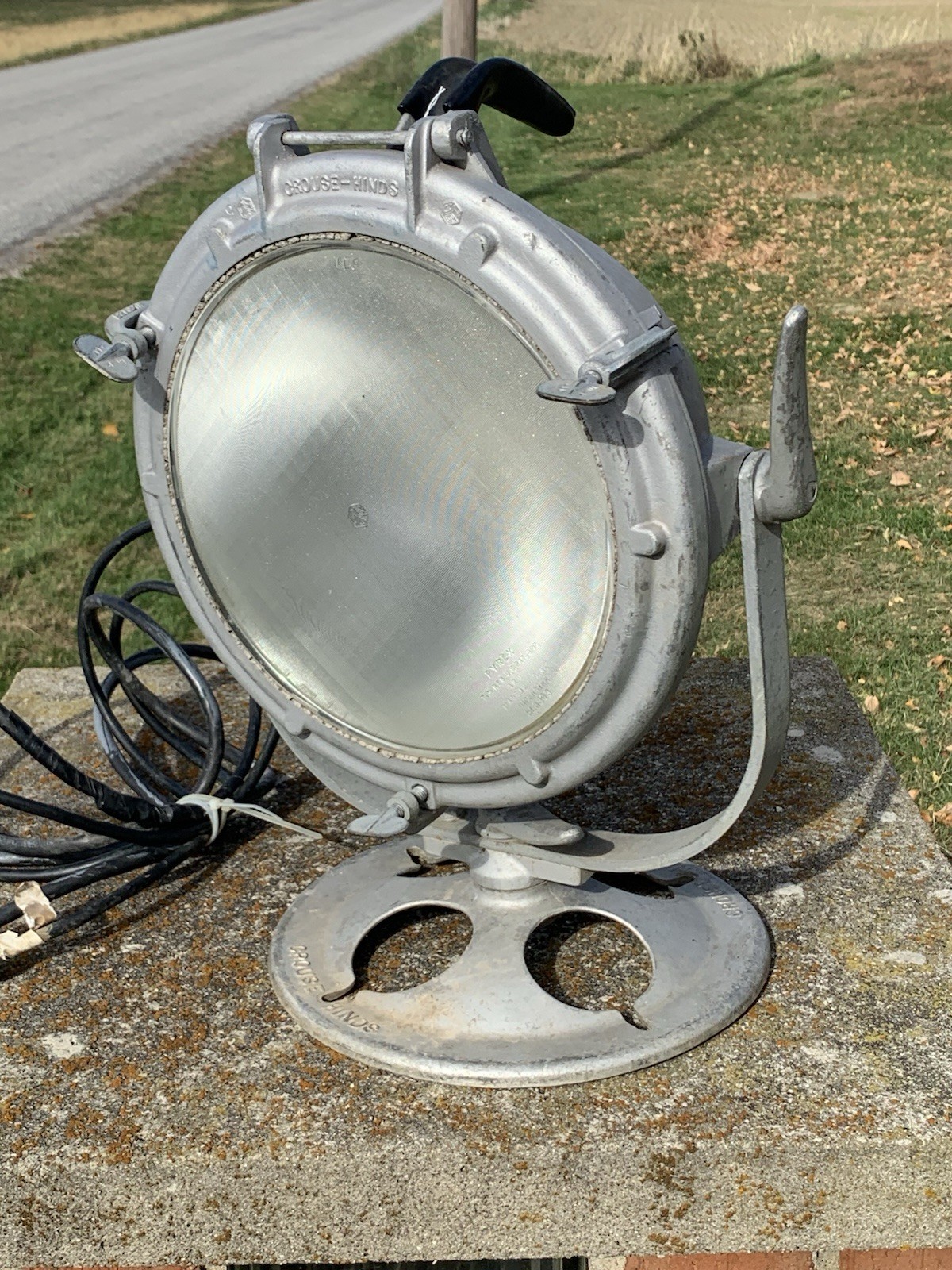 Vintage WWII Nautical Navy Crouse Hinds Spotlight Firefighting Searchlight Pyrex