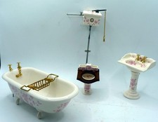 Artist Ann Shepley Complete BATHROOM SET 1:12 Dollhouse Miniature