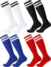 4 Pairs Kids Football Socks Childrens Football Breathable Soccer Long Sports Soc