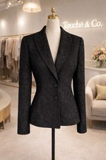 Kay Unger Black Lace Overlay Blazer Size 10