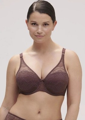 SIMONE PERELE 1C3343 EMBLEME LACE PLUNGE BRA PLUM 34E  36B NEW