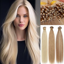 Nano Rings Loop Beads Extensions 100 Remy Real Human Hair Balayage Ombre Blonde