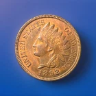 US 1892 Indian Head Penny BU Red Full Diamonds One Cent 1 C