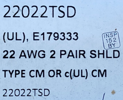 Advanced Digital 22/2P Individually Shielded Twist Pair Cable=Belden 8723 /50ft