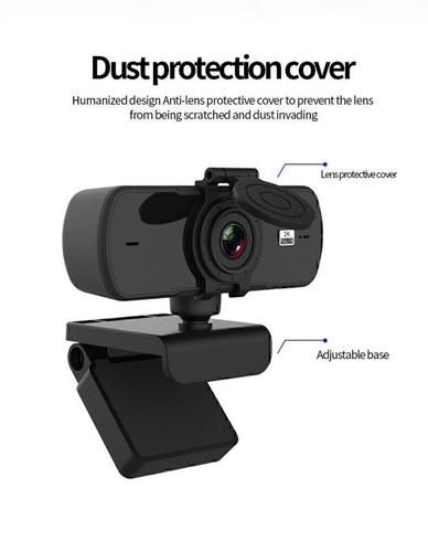 2040*1080P Webcam PC WebCamera with Microphone for Live Broadcast Video Calling - Afbeelding 10 van 12