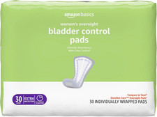 Amazon Basics Incontinence Pads for Women Postpartum Bladder Control 30 pads