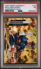 2020 TOPPS CHROME FORMULA 1 SAPPHIRE EDITION GOLD #152 MAX VERSTAPPEN 4/50 PSA 7