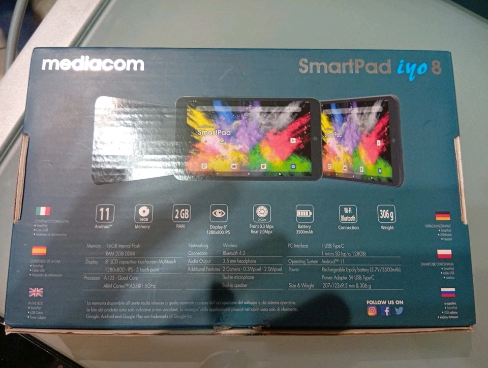 SmartPad Mediacom IYO 8 2/16GB nero Display Interno ROTTO  - Immagine 4 di 4