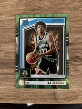 2024-25 Panini Donruss Rated Rookie AJ Johnson #222 Holo Green Laser (RC)