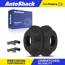 Front Drilled Slotted Brake Rotors Ceramic Pads for Chevy Express 3500 V8