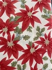 Winter Holly Berries Poinsettia Red Green by Moda Fabrics 14585 11 by the Yard