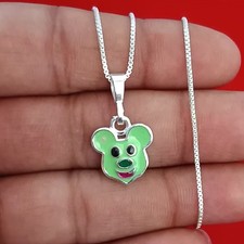 Mickey Necklace, Dainty Silver Necklace, Kids Jewelry, Gift for First Birthday