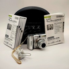 Canon Digital Camera PowerShot A570 IS 7.1MP Silver Tested EXCELLENT 4XZOOM CASE